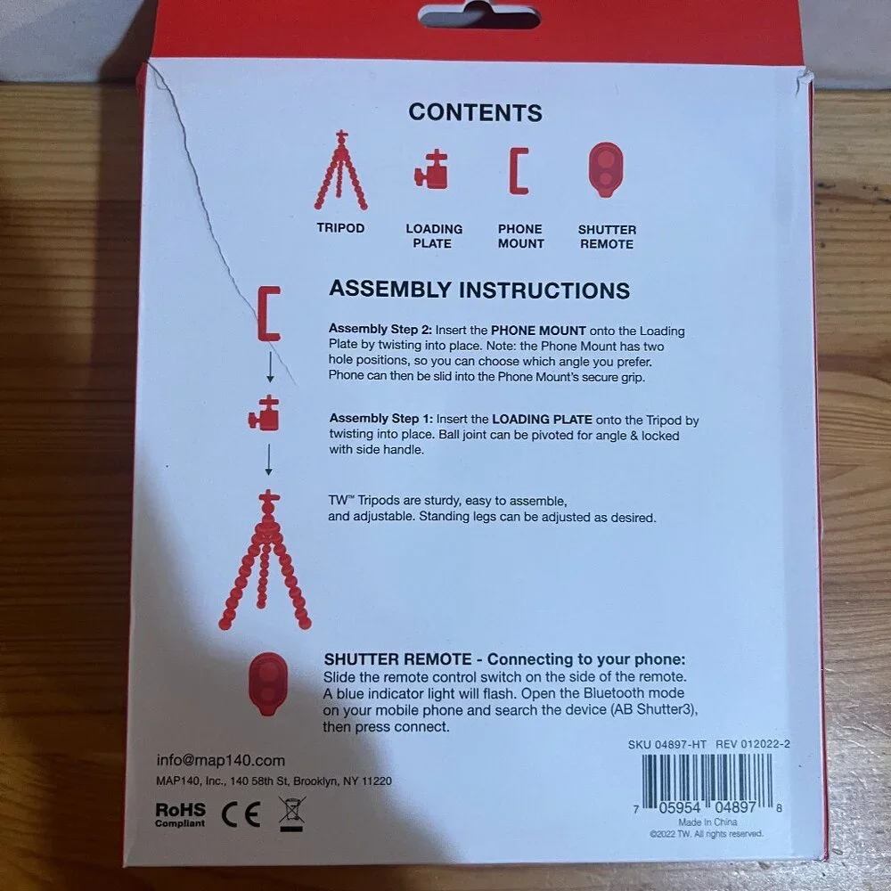 TALK WORKS Flexible Tripod for iPhone, Android, Camera - Bendable Legs, Adjustab